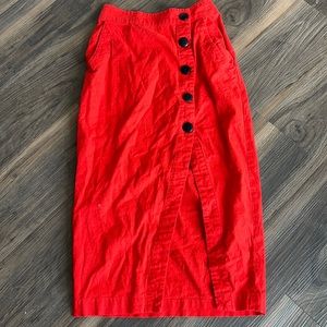 UO Linen Button Up Skirt